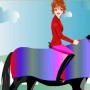 Girl riding horse in my lovely horse game