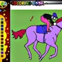 Jockey and beautiful horse in horse coloring game