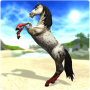 Beautiful white horse in Star Stable the horse game